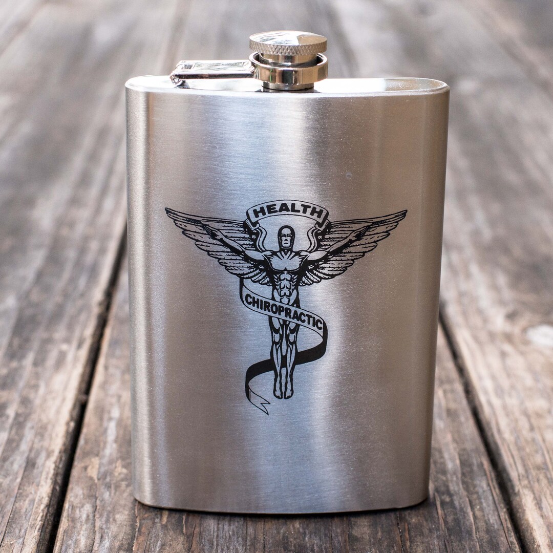 8oz Chiropractic Stainless Steel Flask 8oz Chiropractic Stainless Steel Flask